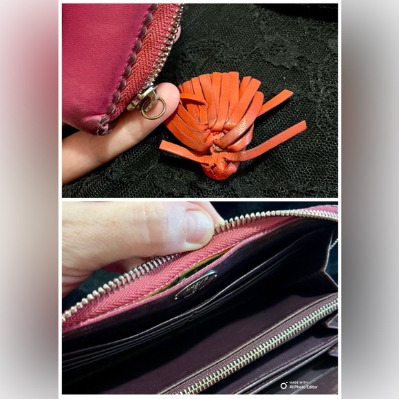 ✨Loewe✨ Vintage Nappa Leather Zip Around Long Anagram Wallet Fuchsia Purple Pink - Picture 9 of 17